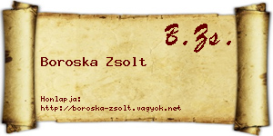 Boroska Zsolt névjegykártya